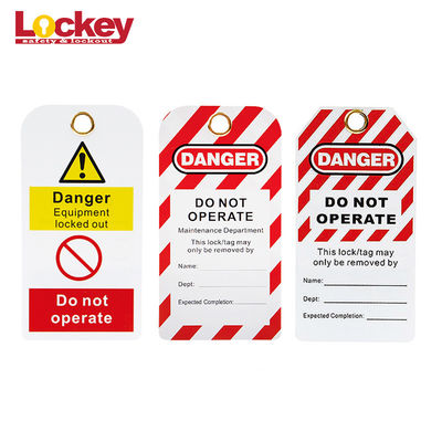 Lockey Custom PVC Προειδοποιητική σκαλωσιά Ετικέτες ασφαλείας Ετικέτες απομόνωσης