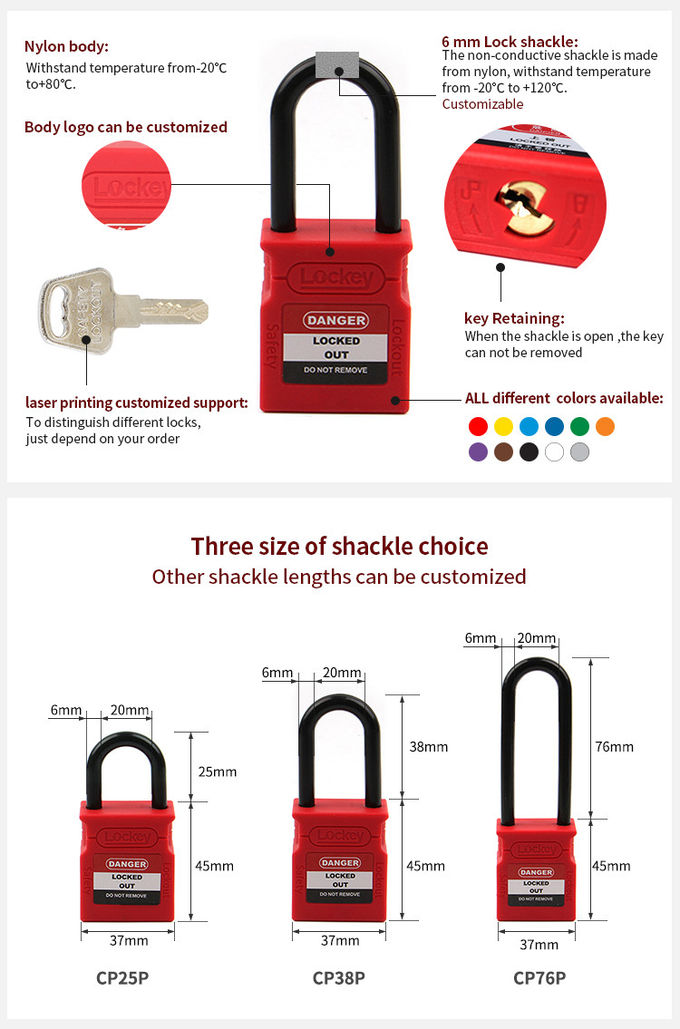 Custom Shell Locks Industrial Equipment Master Loto Locks Custom Long Shackle Safety ...